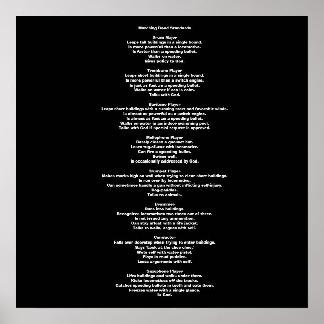 Pôster Padrões de Banda de marcação (Frente)