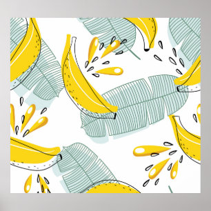 Poster Padrões de colheita de bananas suculentas