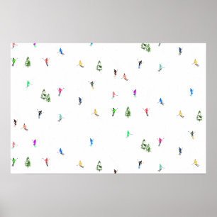 Poster Padrões de esqui de esqui alpino no inverno