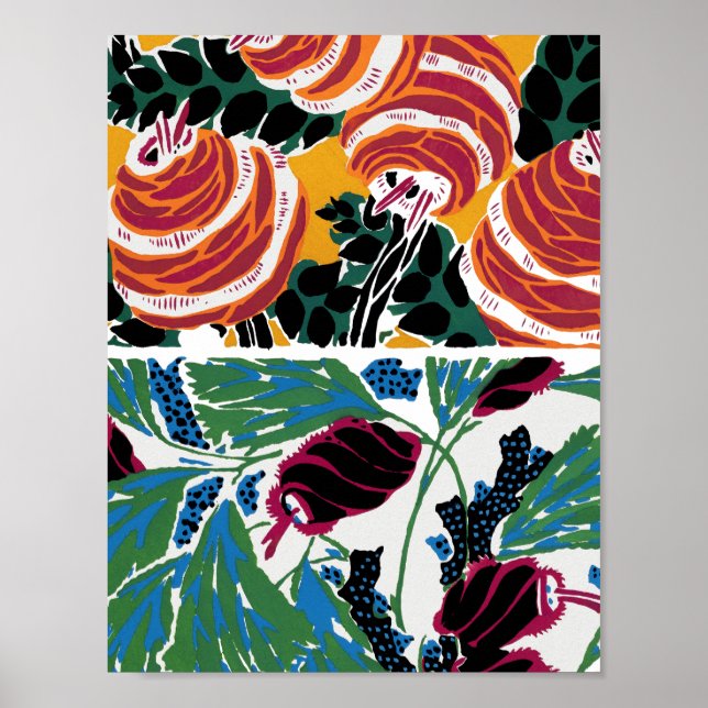 Poster Padrões de flores da vinheta III Pequenas (Frente)