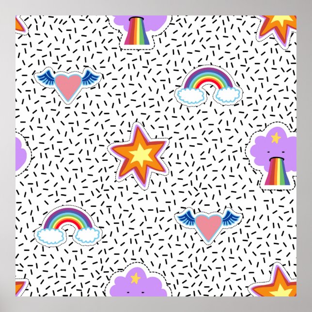 Poster Padrões de fundo sem soldadura com desenho de dese (Frente)