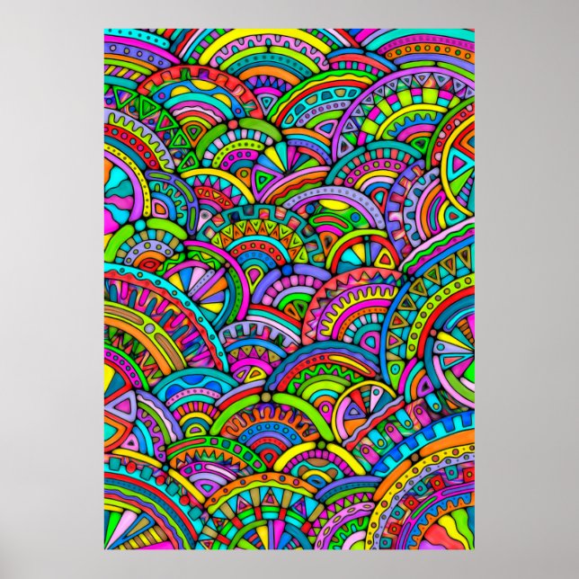 Poster Padrões De Mão E Digitalmente Pintados Artigo 27º (Frente)