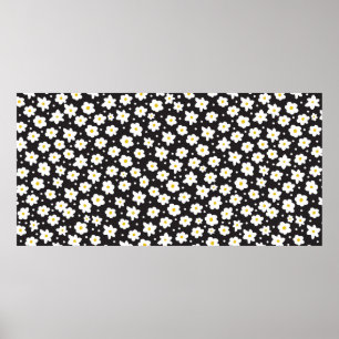 Poster Padrões de margarida sem costura