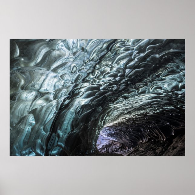 Poster Padrões De Parede De Cavernas De Gelo (Frente)