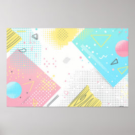 Poster Padrões de pontos e formas geométricas de fundo