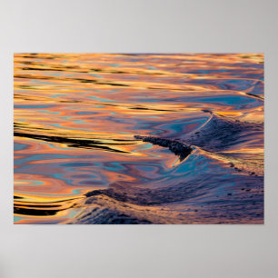 Poster Padrões de Pôr do Sol Refletidos na Esteira de um 
