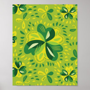 Poster Padrões Decorativos de Três Folhas