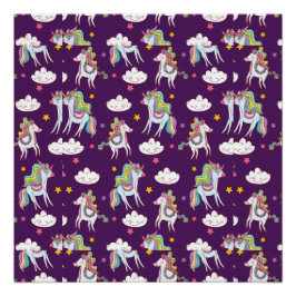 Pôster Padrões do Cavalo Mágico Funny Unicorn