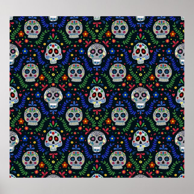 Poster Padrões do Dia do Morto. (Frente)