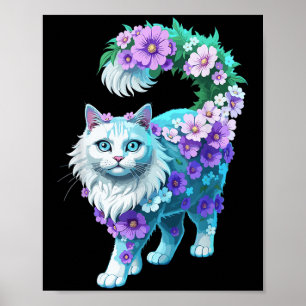 Poster Padrões Florais Coloridos Flores Vintage Art Cat L