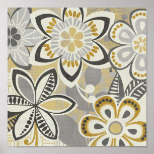 Poster Padrões florais contemporâneos