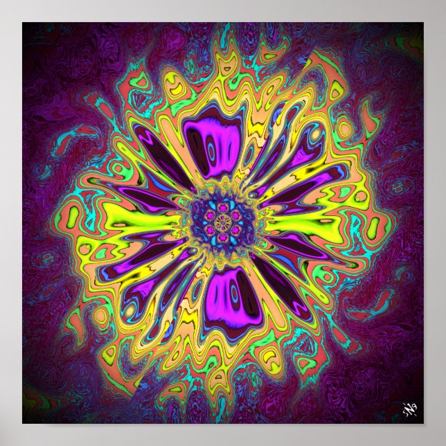 Poster Padrões florescentes v1 de pareidolia (Frente)