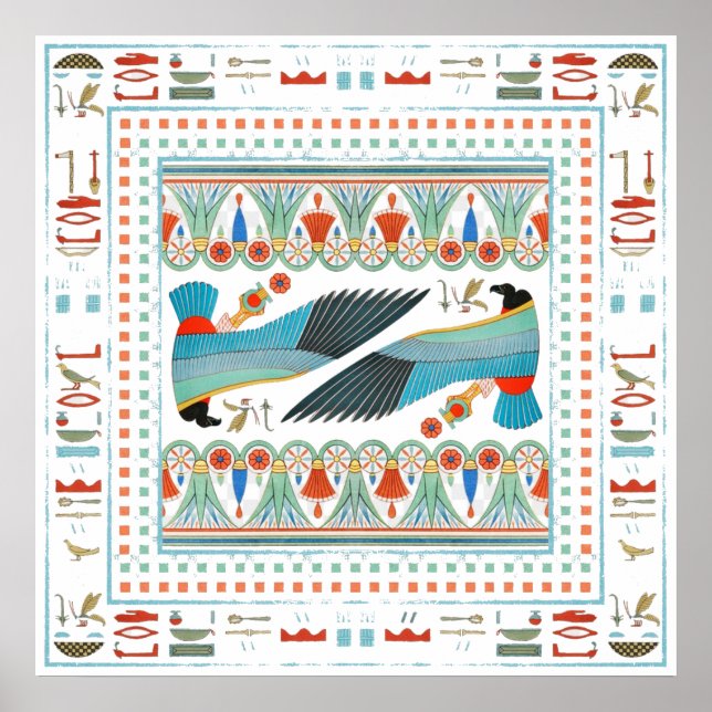 Poster Padrões ornamentais sem costura egípcios I (Frente)