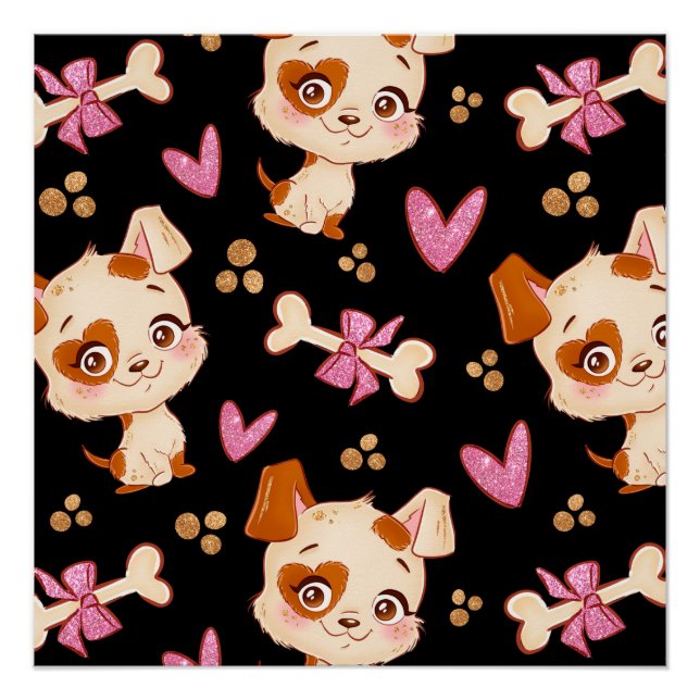 Pôster Padrões Pets Engraçados Puppy Lover (Frente)