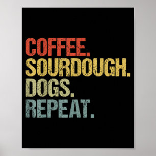 Poster Pães de fermento natural engraçados de café com cã