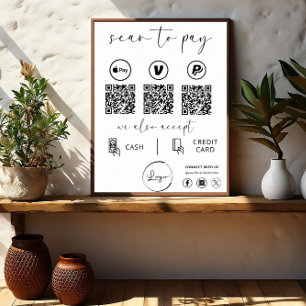 Poster Pagamento de código QR - Digitalizar para pagar lo