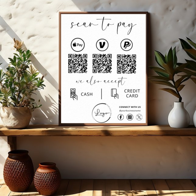 Poster Pagamento de código QR - Digitalizar para pagar lo (Criador carregado)