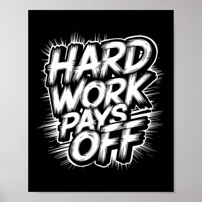 Poster Pagamento do Trabalho do duro Desativado - Cotação (Frente)