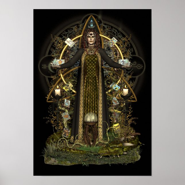 Poster Pagan - Bruxa do Tarot [A3] (Frente)