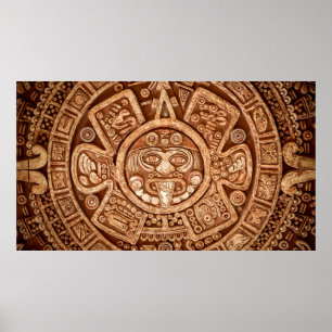 Poster Pagan ornament of a tribe Maya texture