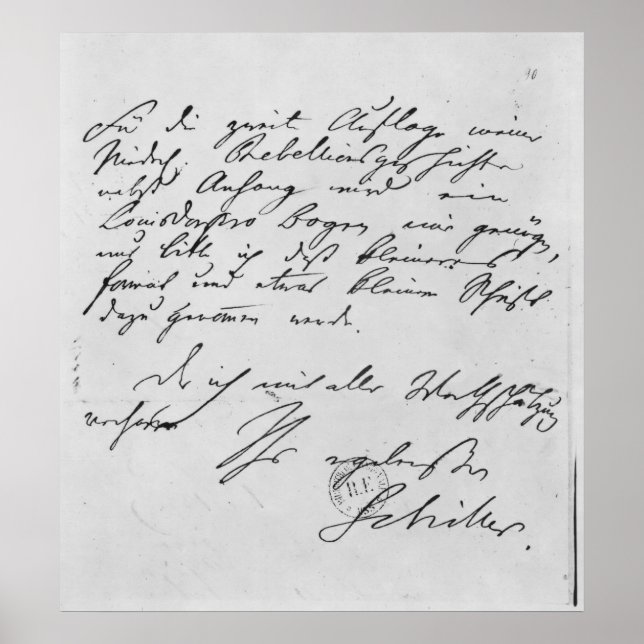 Pôster Page of text with his signature (Frente)