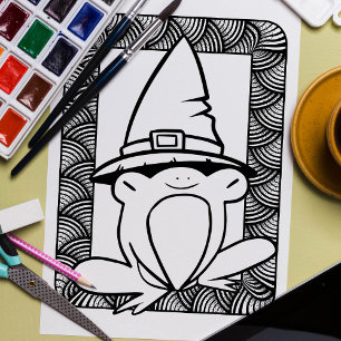 Poster Página Coloração do Sapo de Slit-eye do Dia de as 