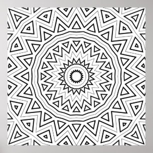 Poster Página de Arte com Padrão de Mandala em Explosão d