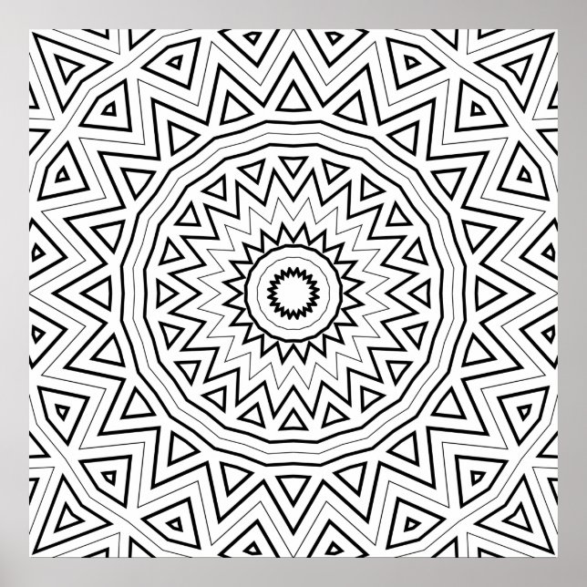 Poster Página de Arte com Padrão de Mandala em Explosão d (Frente)