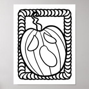 Poster Página de Coloração da Pumpkin do Dia de as Bruxas