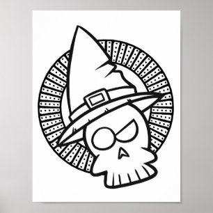 Poster Página de Coloração do crânio cínico do Dia de as