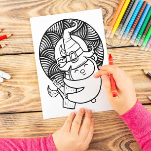 Poster Página de Coloração do Dia de as Bruxas engraçado