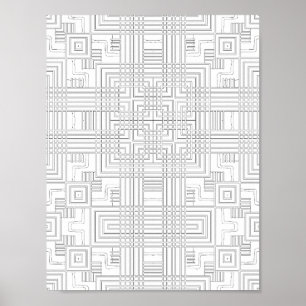 Poster Página de Cores de Grade Geométrica com Estilo de 