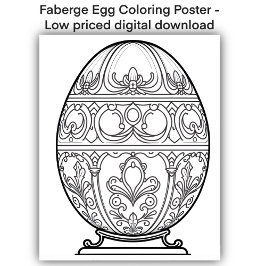 Poster Página de cores - Ovo decorativo, Colore seu própr