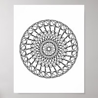 Página de cores para adultos Mandala DIY Wall Art