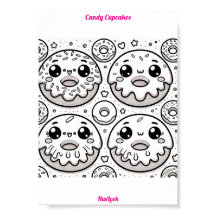 página de donuts fofos