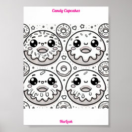 Poster página de donuts fofos