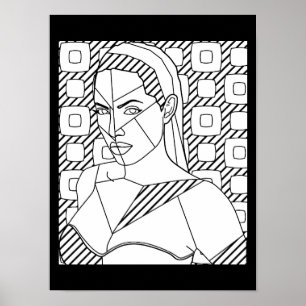 Poster página de ilustração de arte da linha abstrato da