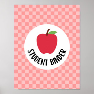Poster página de título de fichário de estudante para pro