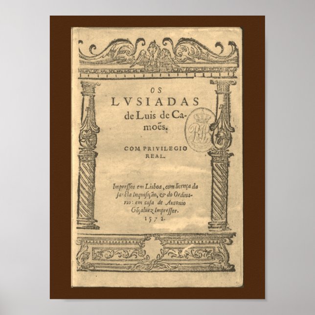 Poster Página de título de Os Lusíadas - 1572 ed (Frente)