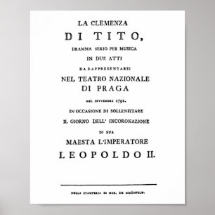 Poster Página de título La Clemenza di Tito Libretto