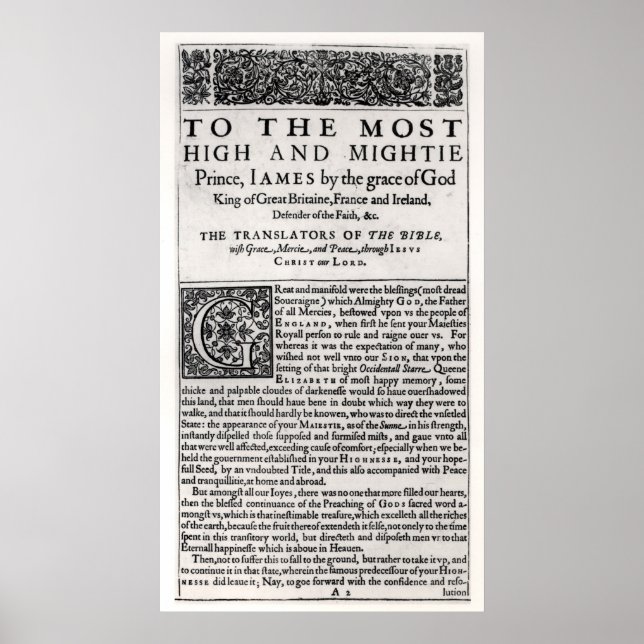 Poster Página dedicação em 'A Bíblia Sagrada' (Frente)