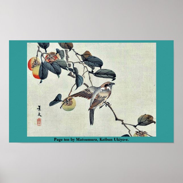 Pôster Página dez de Matsumura, Keibun Ukiyo-e. (Frente)