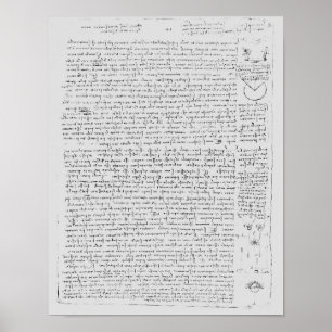 Pôster Página do códice Leicester, 1508-12