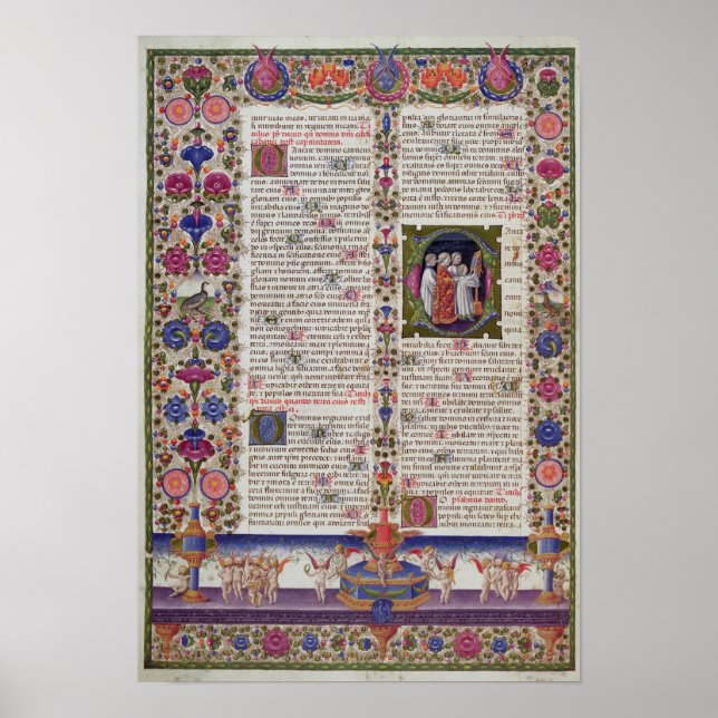 Poster Página iluminada do Livro de Salmos (Frente)