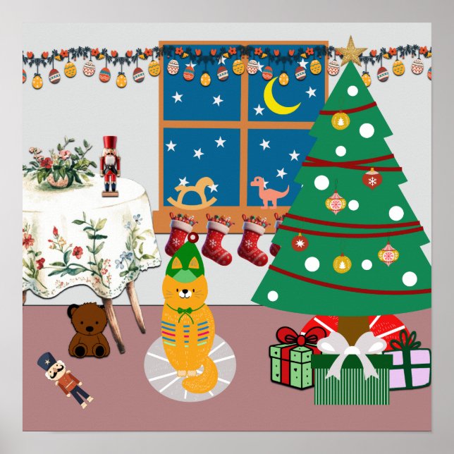 Poster Página inicial da ilustração de feriados (Frente)