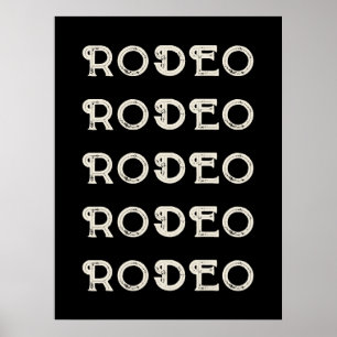 Poster Página inicial do Rodeo Western Typografia Wall Ar
