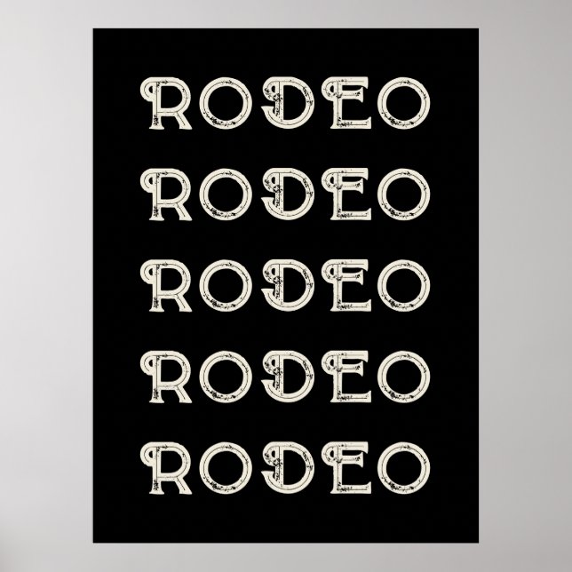 Poster Página inicial do Rodeo Western Typografia Wall Ar (Frente)