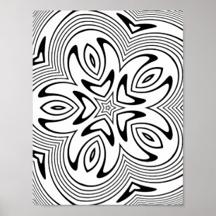 Poster Página para Colorir com Padrão de Redemoinho de Es