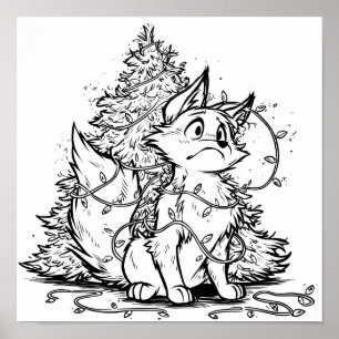 Poster Página para Colorir da Picles de Natal da Raposa F