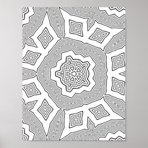 Poster Página para Colorir Explosão em Camadas Arte com P